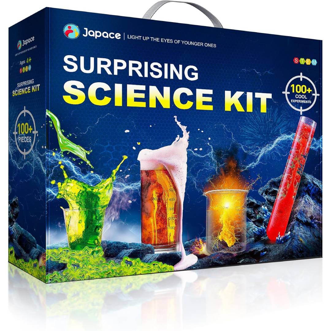 Japace 100+ Experiments for Children, Experiment Box STEM Activities Science Toy Gifts for Boys Girls Chemistry Set