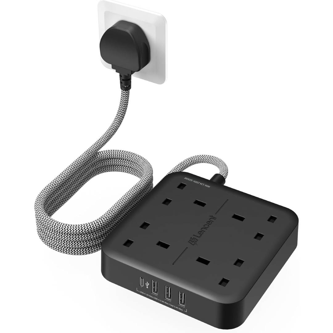 LENCENT Extension Lead with USB C Port