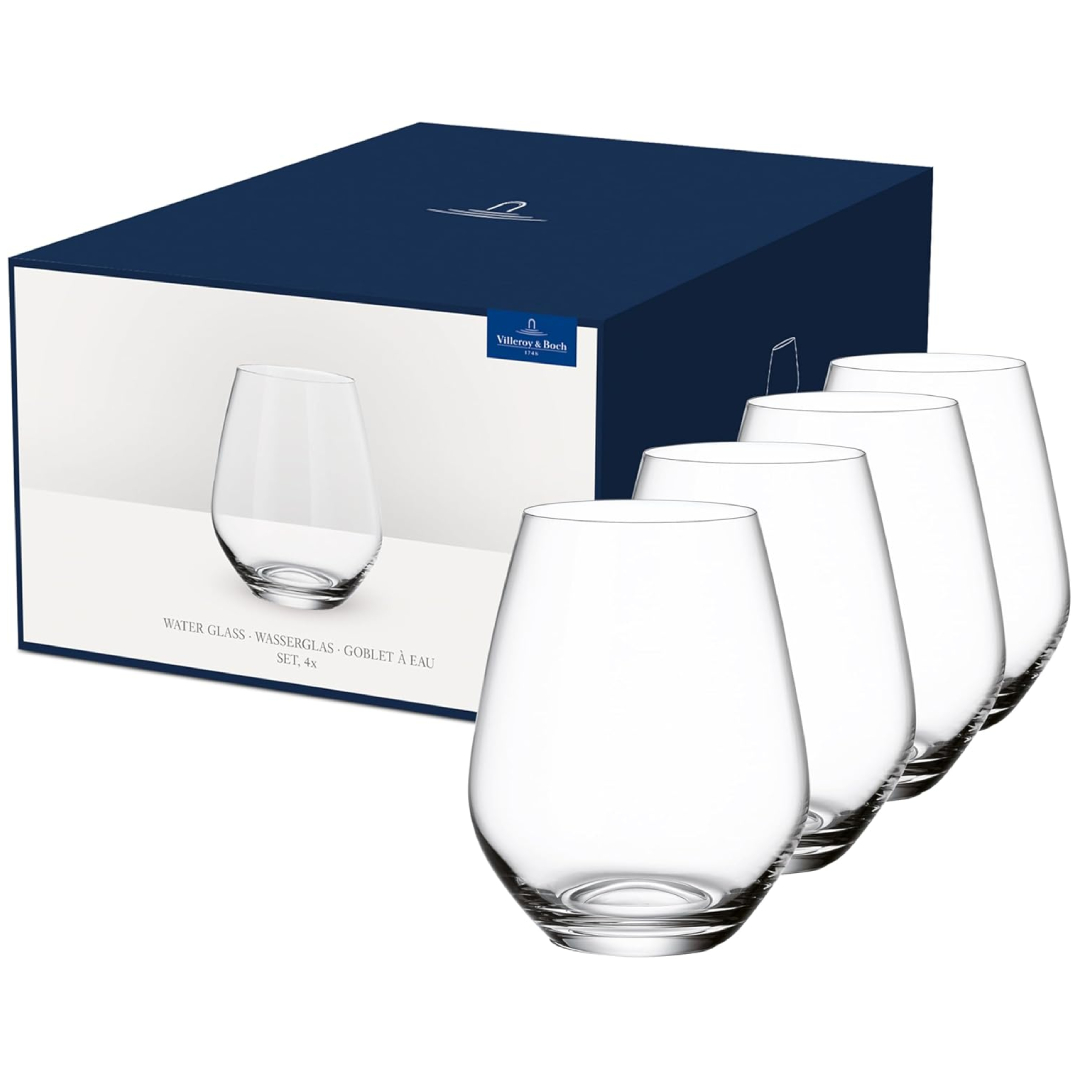 Villeroy Boch Ovid water glass set 4-piece 420ml crystal dishwasher safe