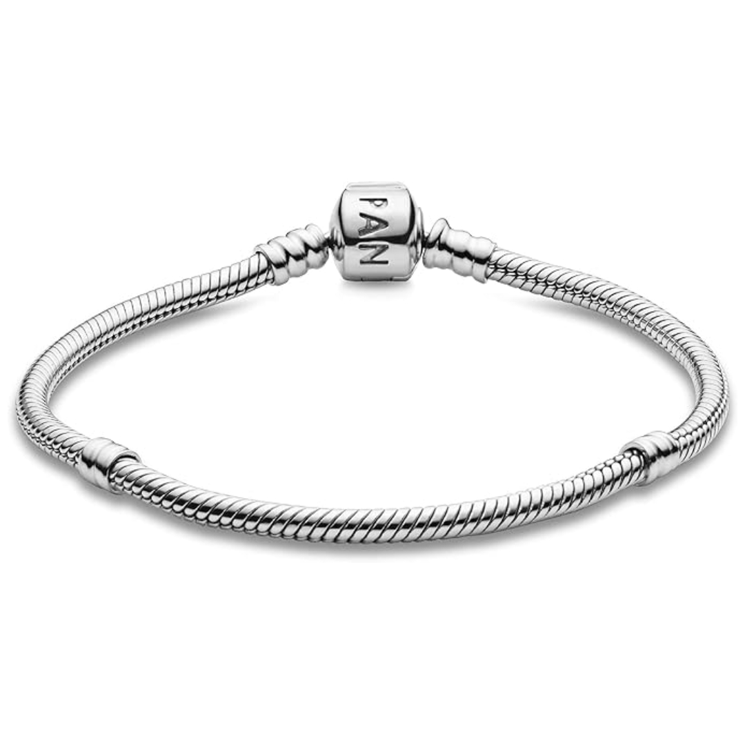 Pandora Iconic Moments snake chain bracelet sterling silver charm threading system