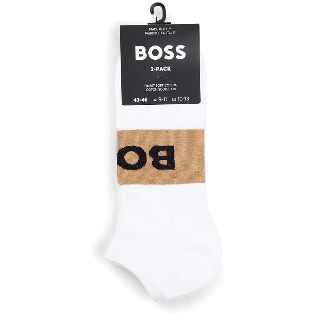 BOSS Men's ankle socks pack cotton-blend reinforced heel and toe