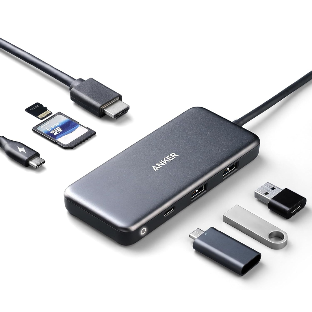 Anker 341 USB-C Hub 7-in-1 adapter 4K HDMI 100W Power Delivery