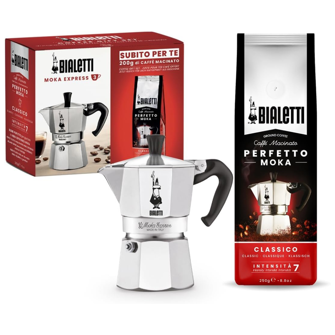Bialetti Moka Express 3 cup stovetop coffee maker Italian