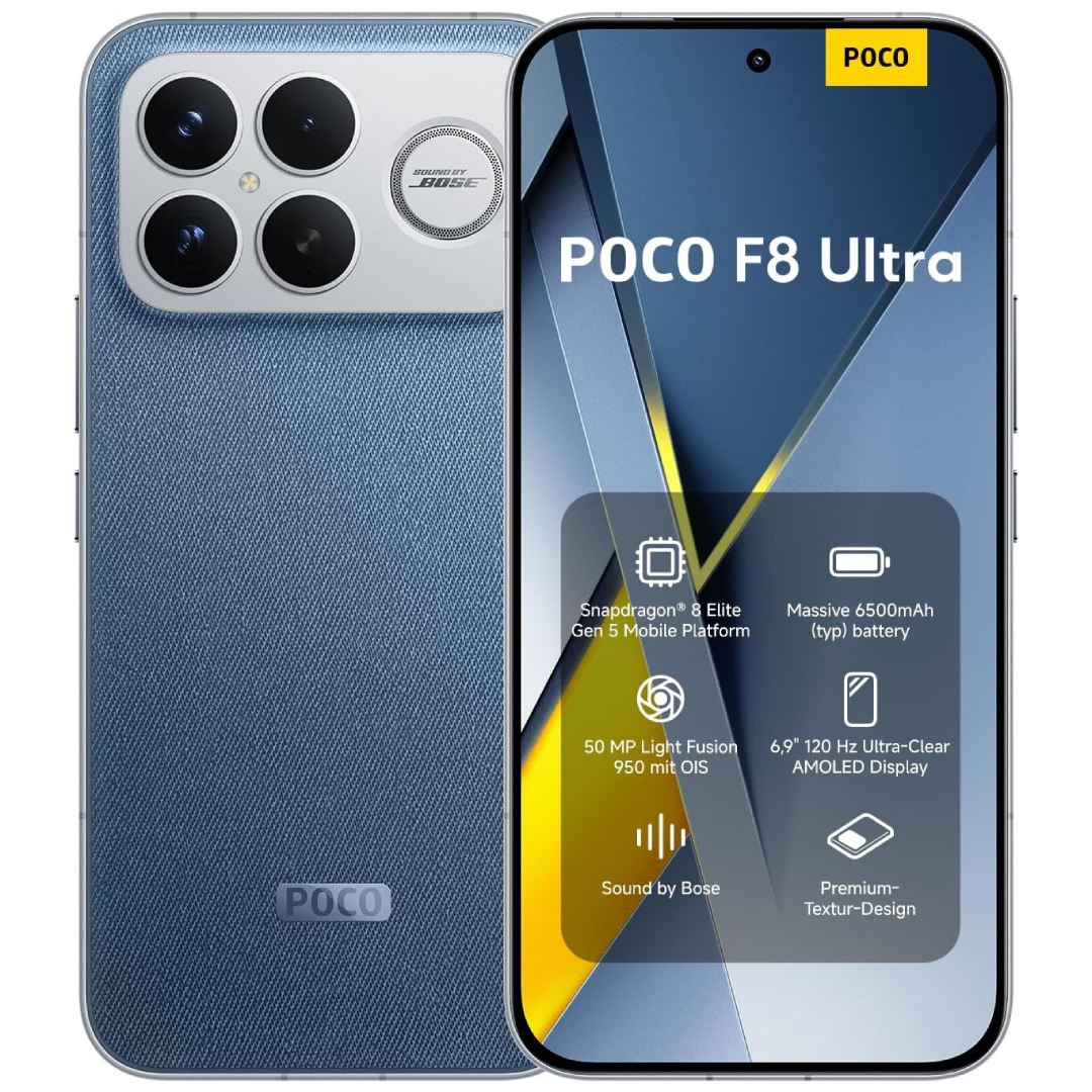 POCO F8 Ultra 5G Snapdragon 8 Elite 16GB RAM 512GB Denim Blue