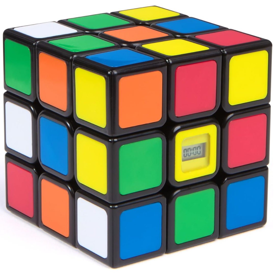 Rubik's Timer Cube official 3x3 built-in stopwatch solve time brain teaser