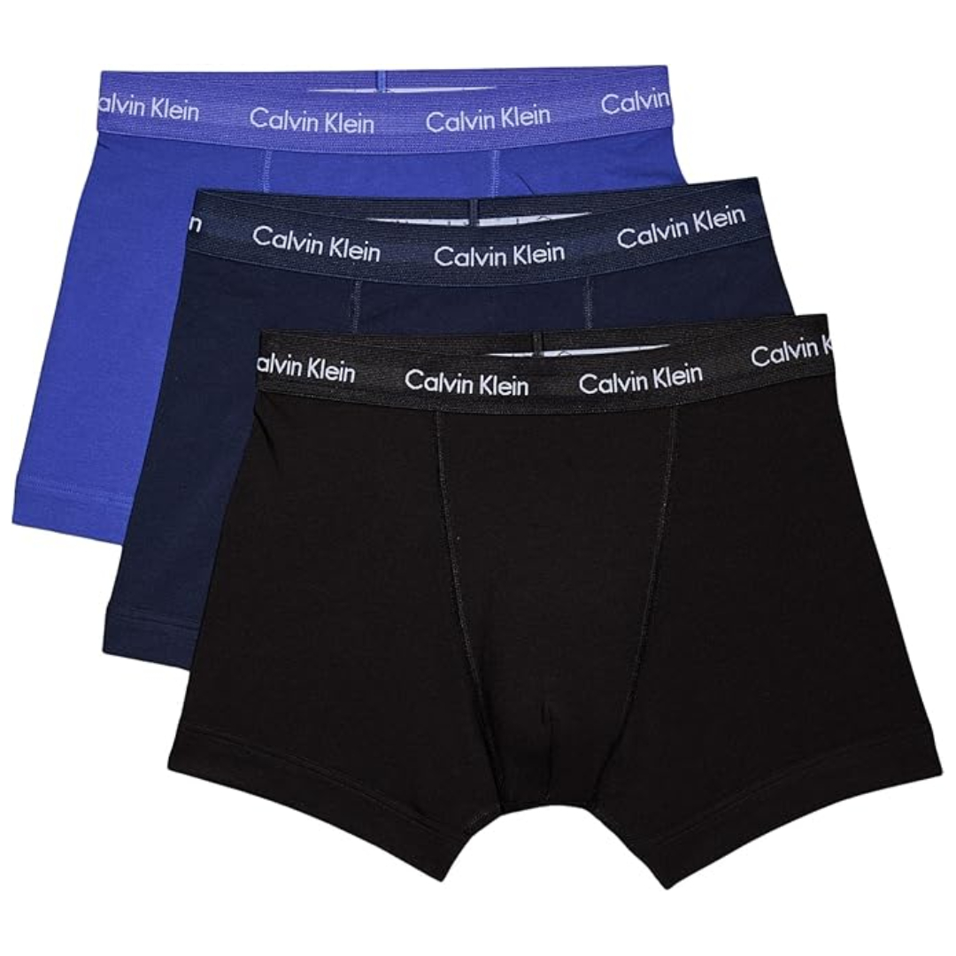 Calvin Klein men's trunks 3-pack cotton stretch CK waistband