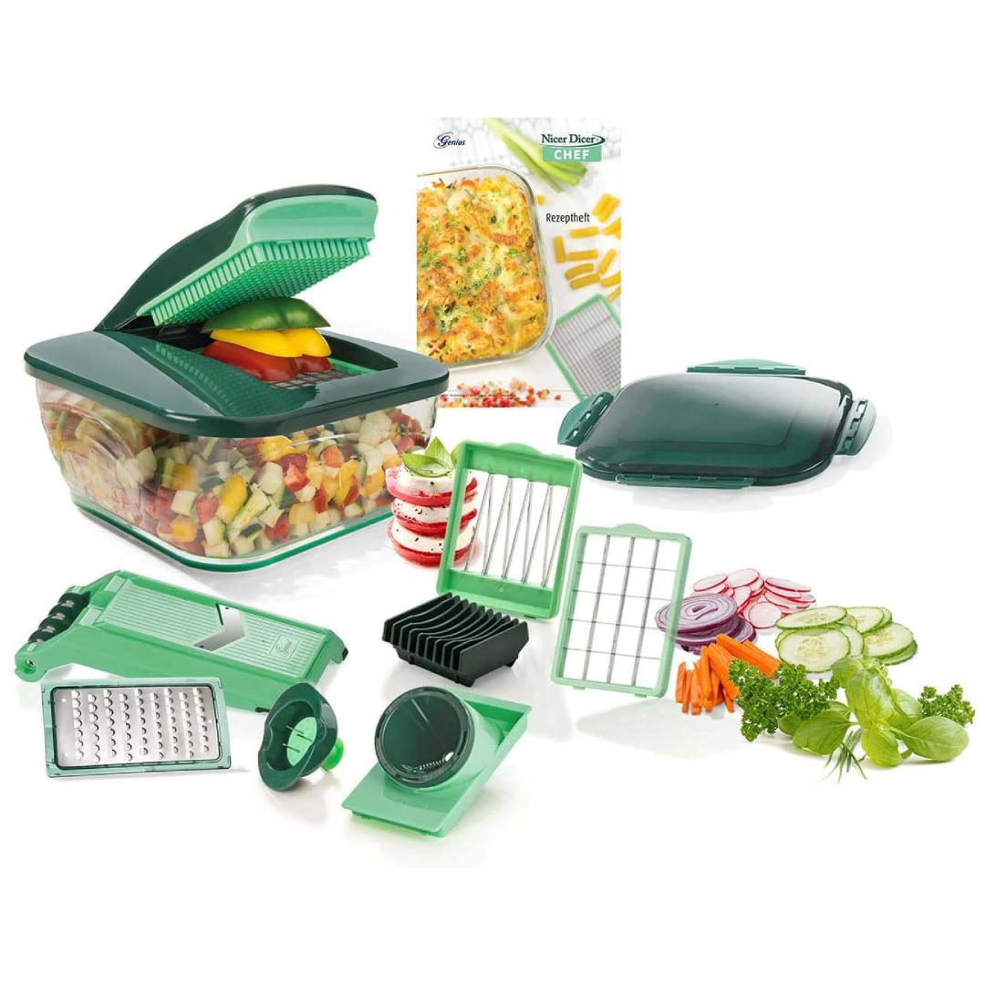 Genius Nicer Dicer Chef 15-piece vegetable cutter slicer dicer spiralizer grater