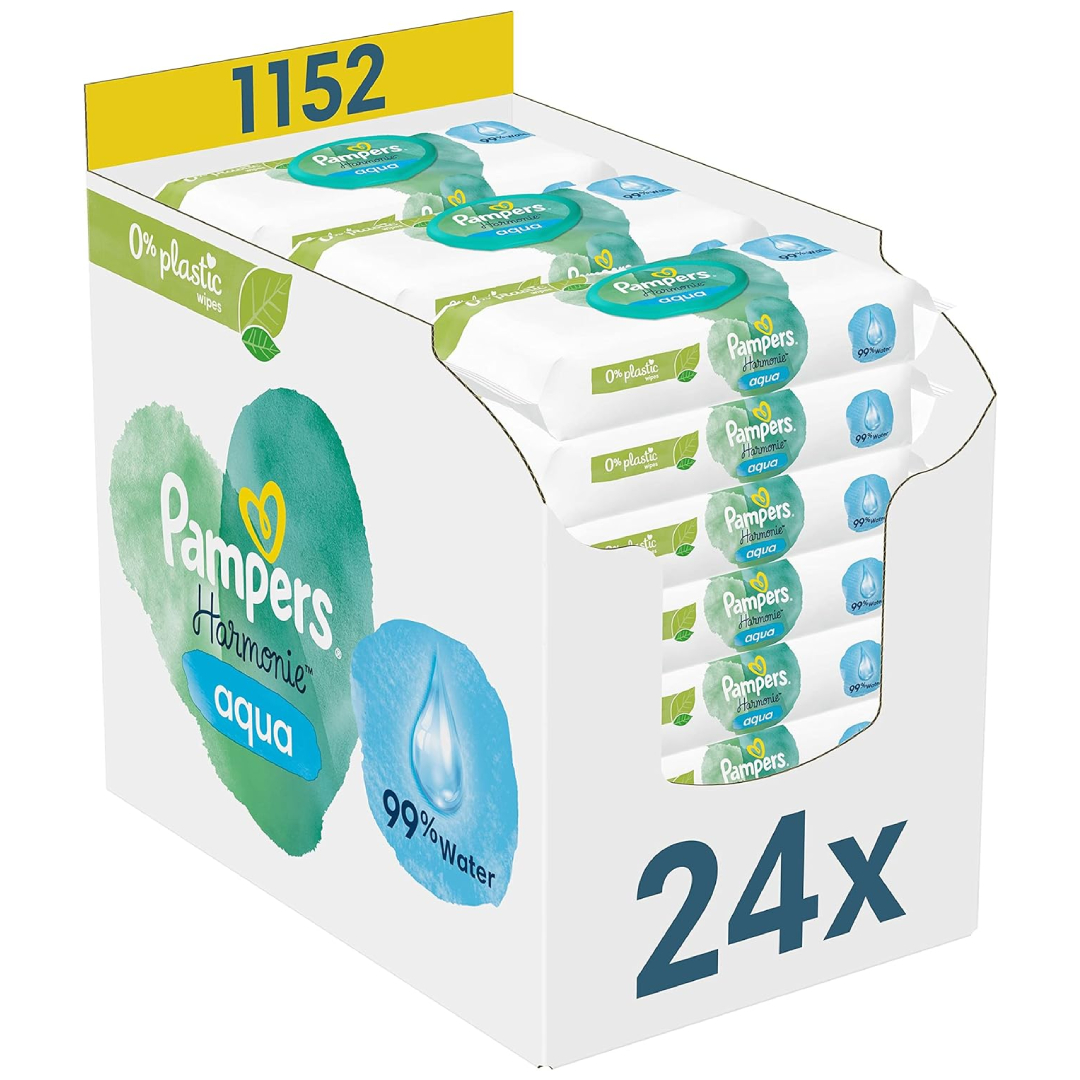 Pampers Harmonie Aqua baby wet wipes 99% water for sensitive skin