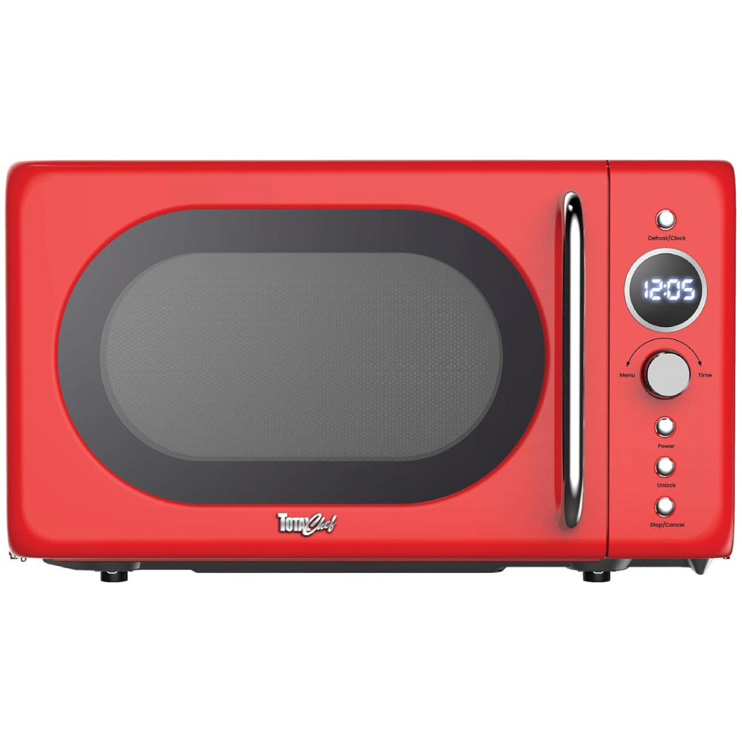 Total Chef Retro Microwave Oven 20L 700W red digital solo microwave