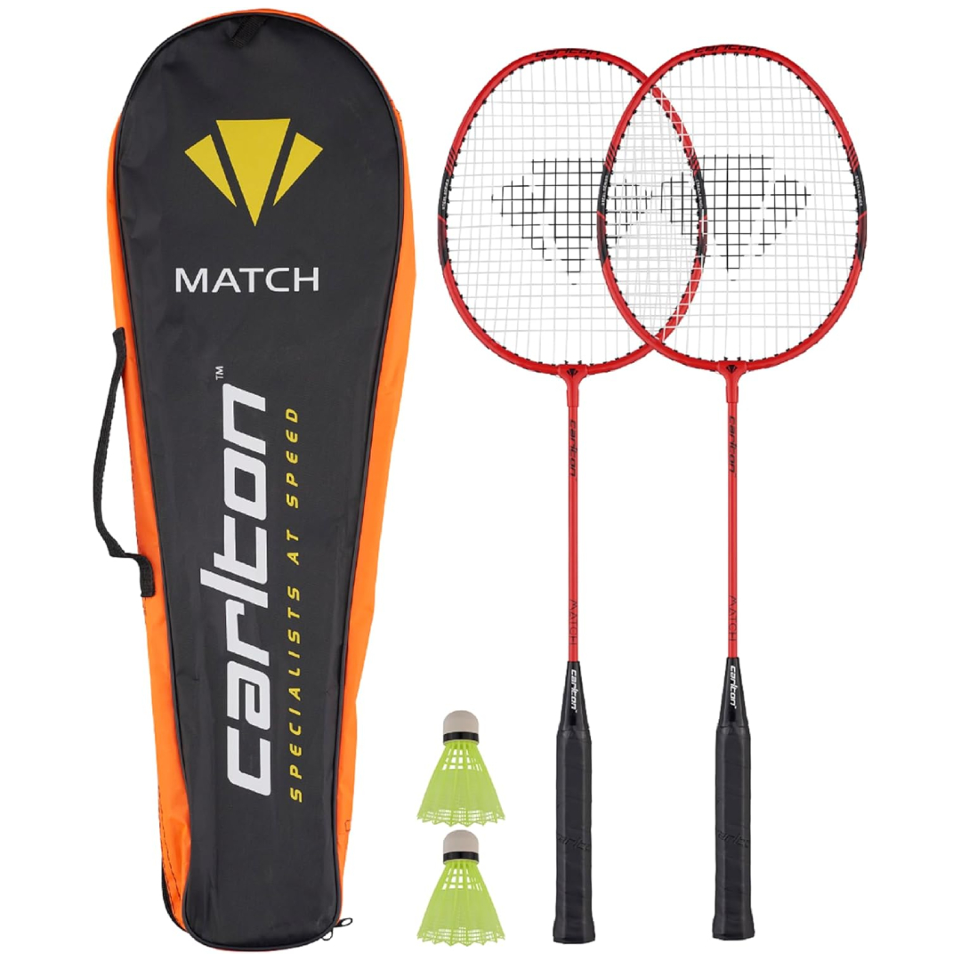 Carlton Match badminton 2-player set rackets shuttlecocks carry case all skill levels