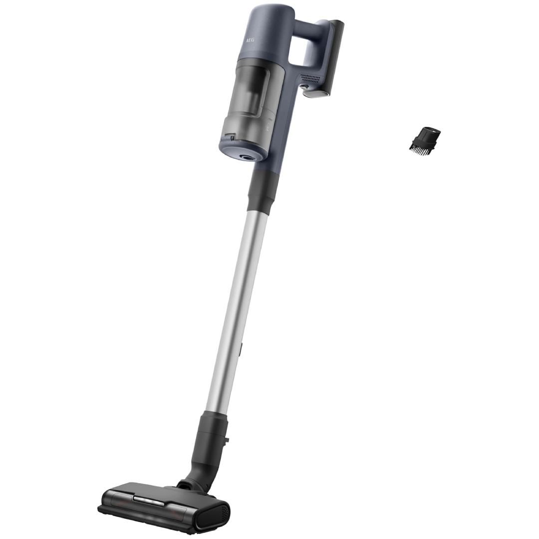 AEG 6000 cordless vacuum cleaner 50-minute runtime 99% dust pickup 10-year motor guarantee