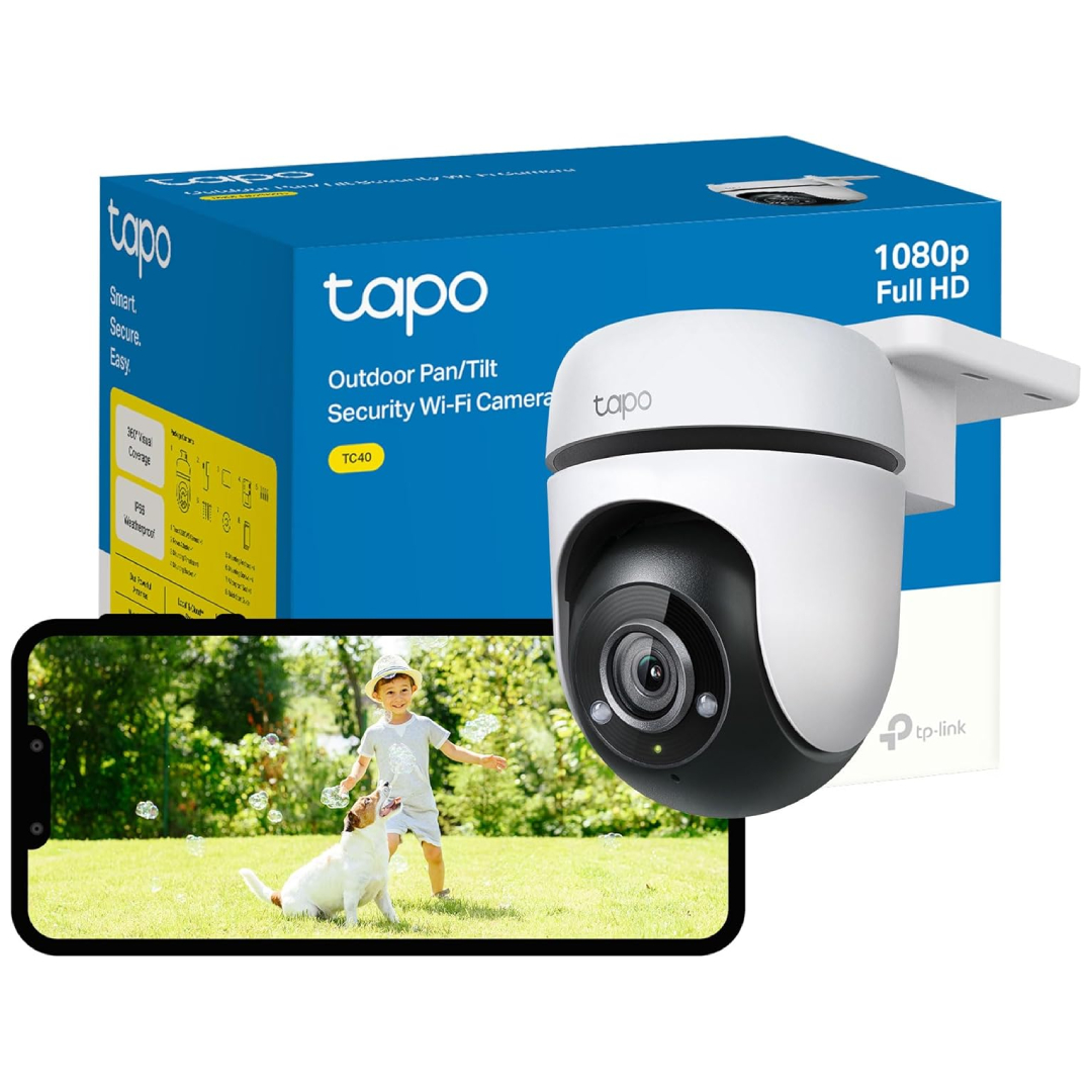 Tapo TC40 outdoor security camera 360 pan tilt 1080p person detection night vision no subscription