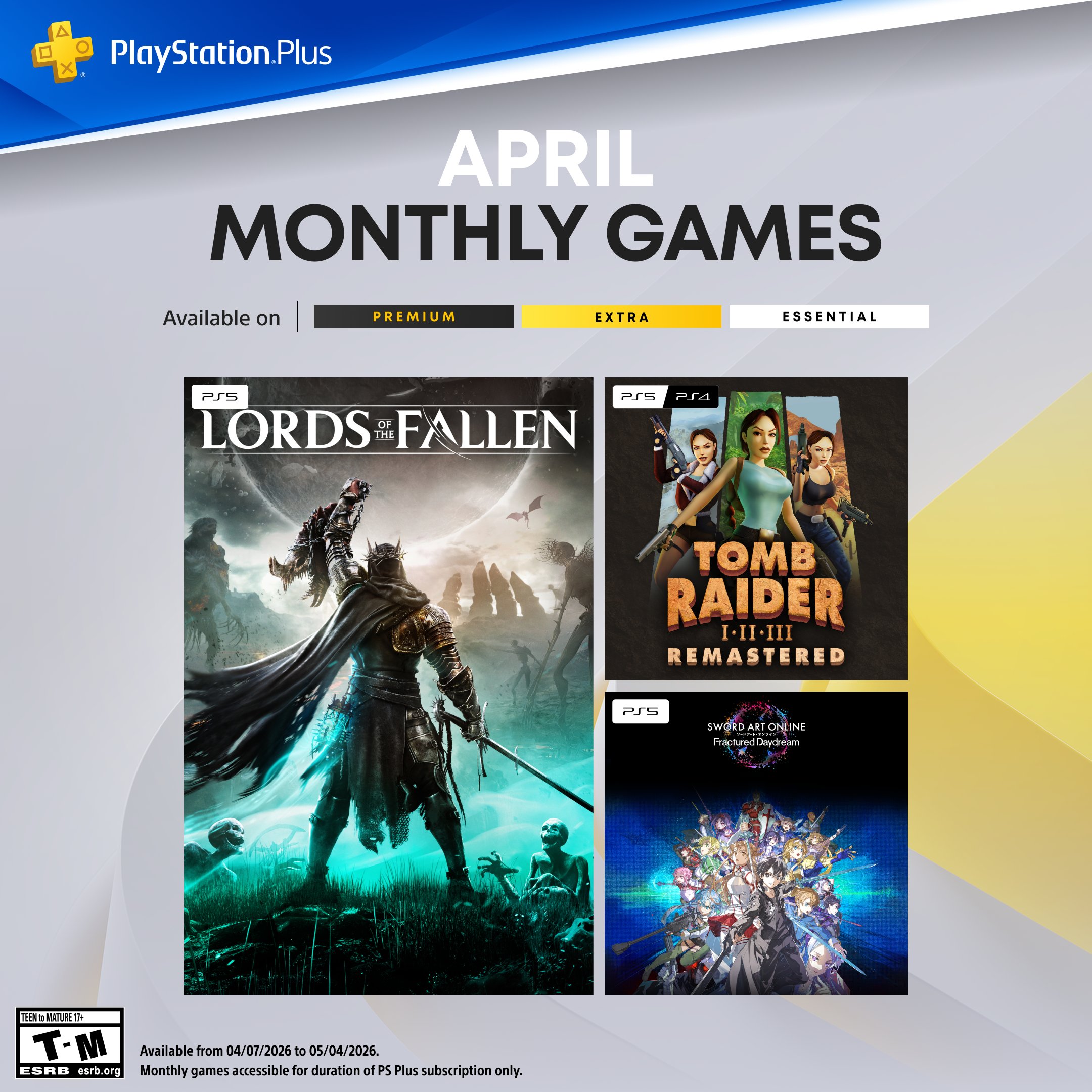 PlayStation Plus Essential April 2026 free games
