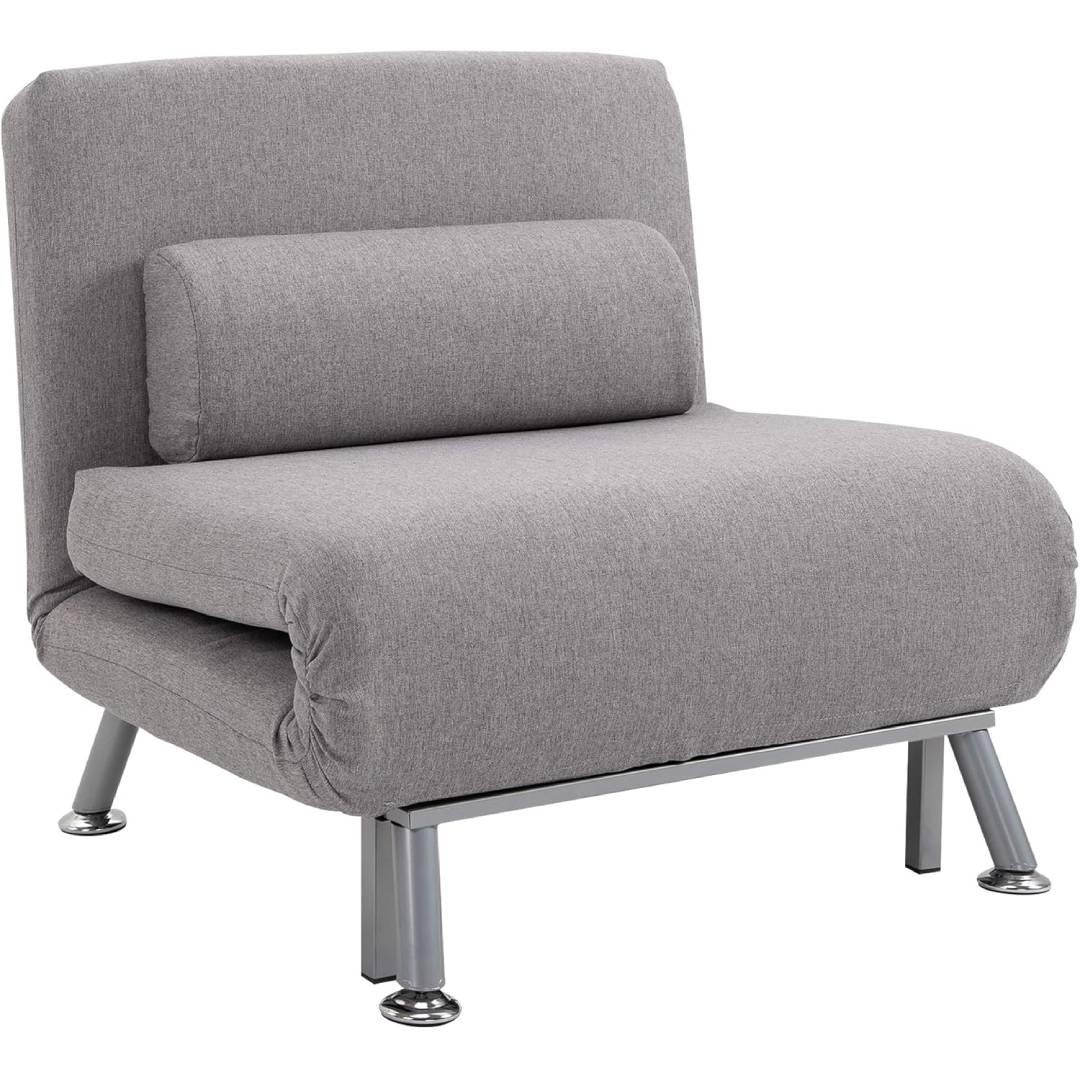 HOMCOM Single Sofa Bed Sleeper Portable Foldable Pillow Lounge Couch for Living Room