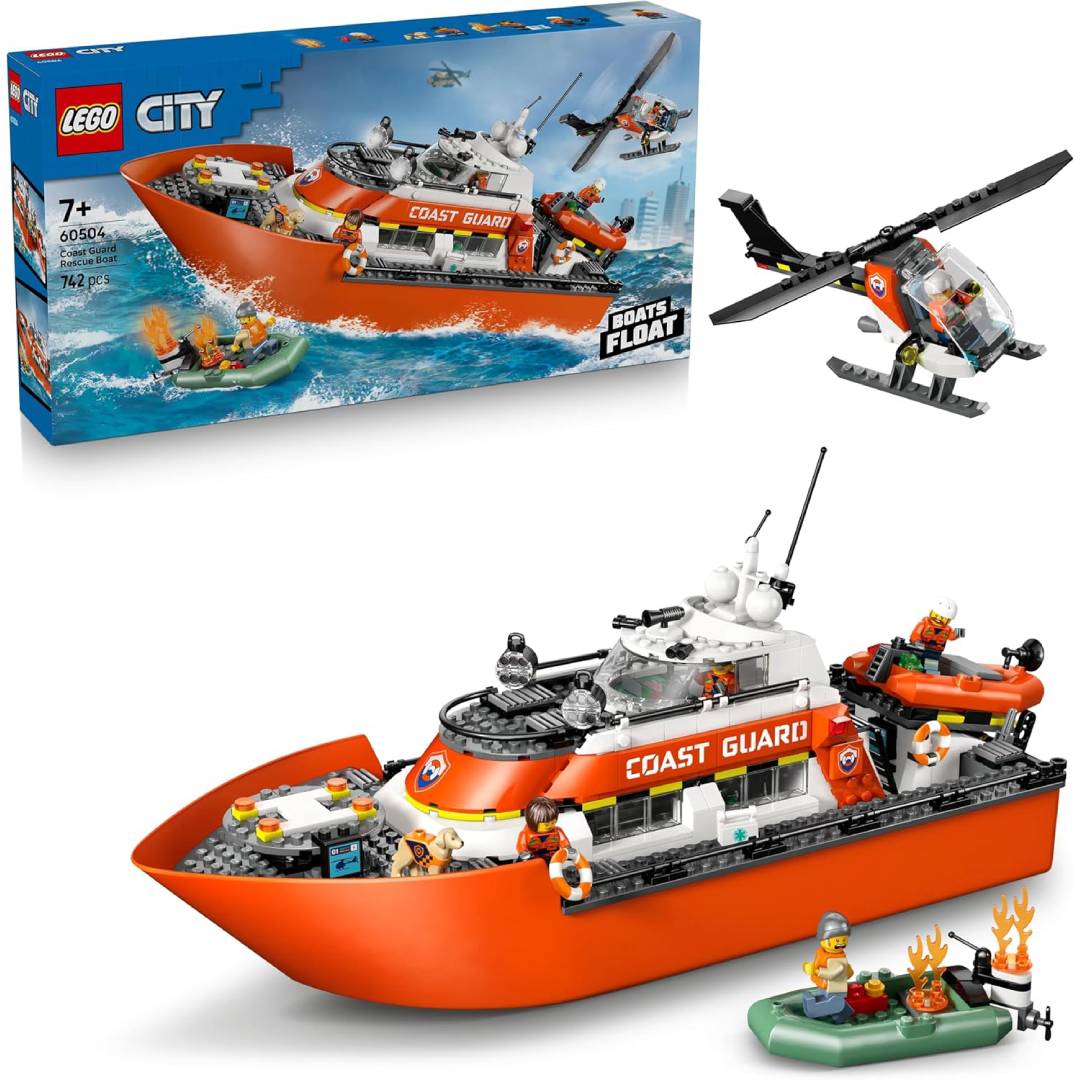 LEGO City Coast Guard Rescue Boat & Helicopter Toy