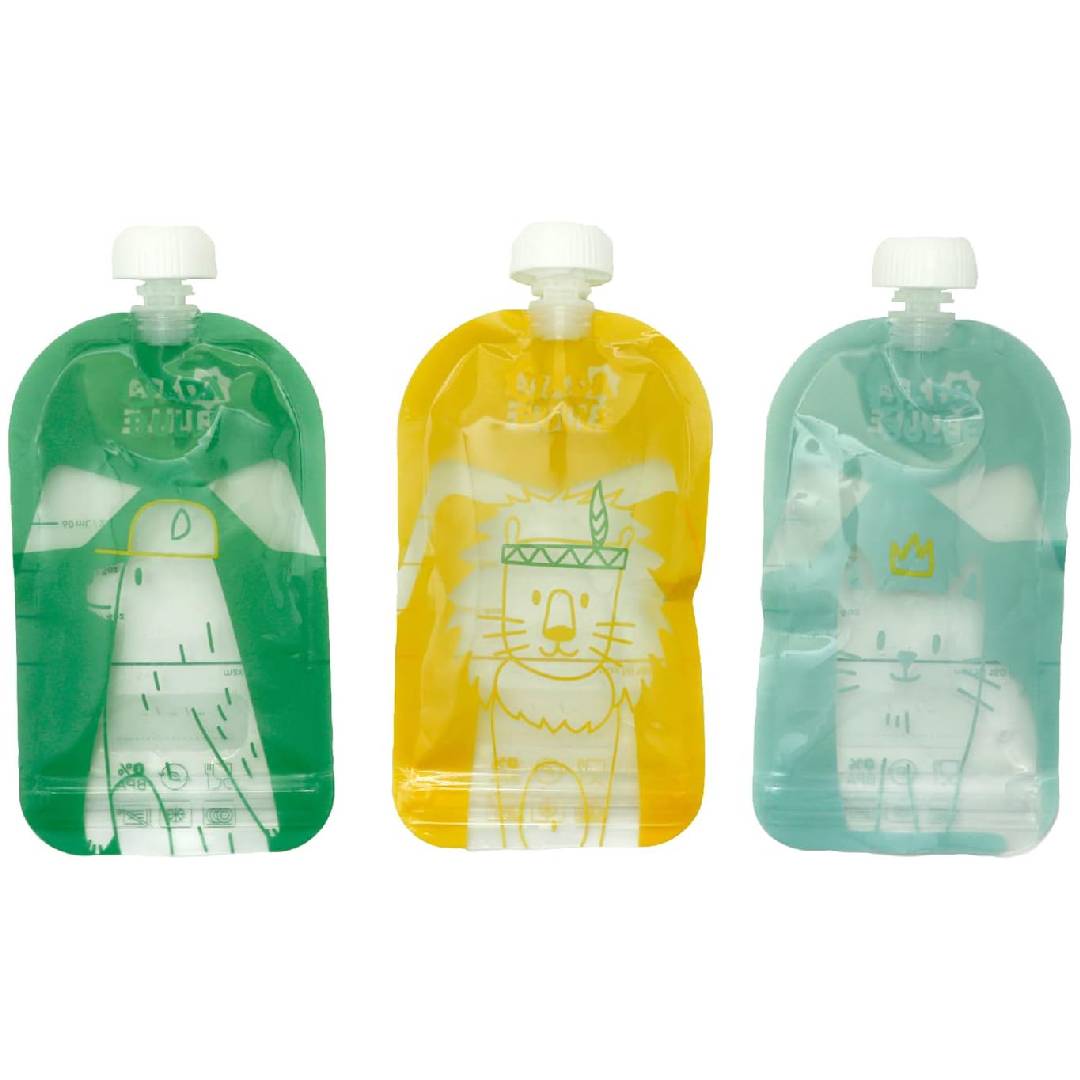 Badabulle Pack of 15 Reusable Food Storage Pouches Multicolored