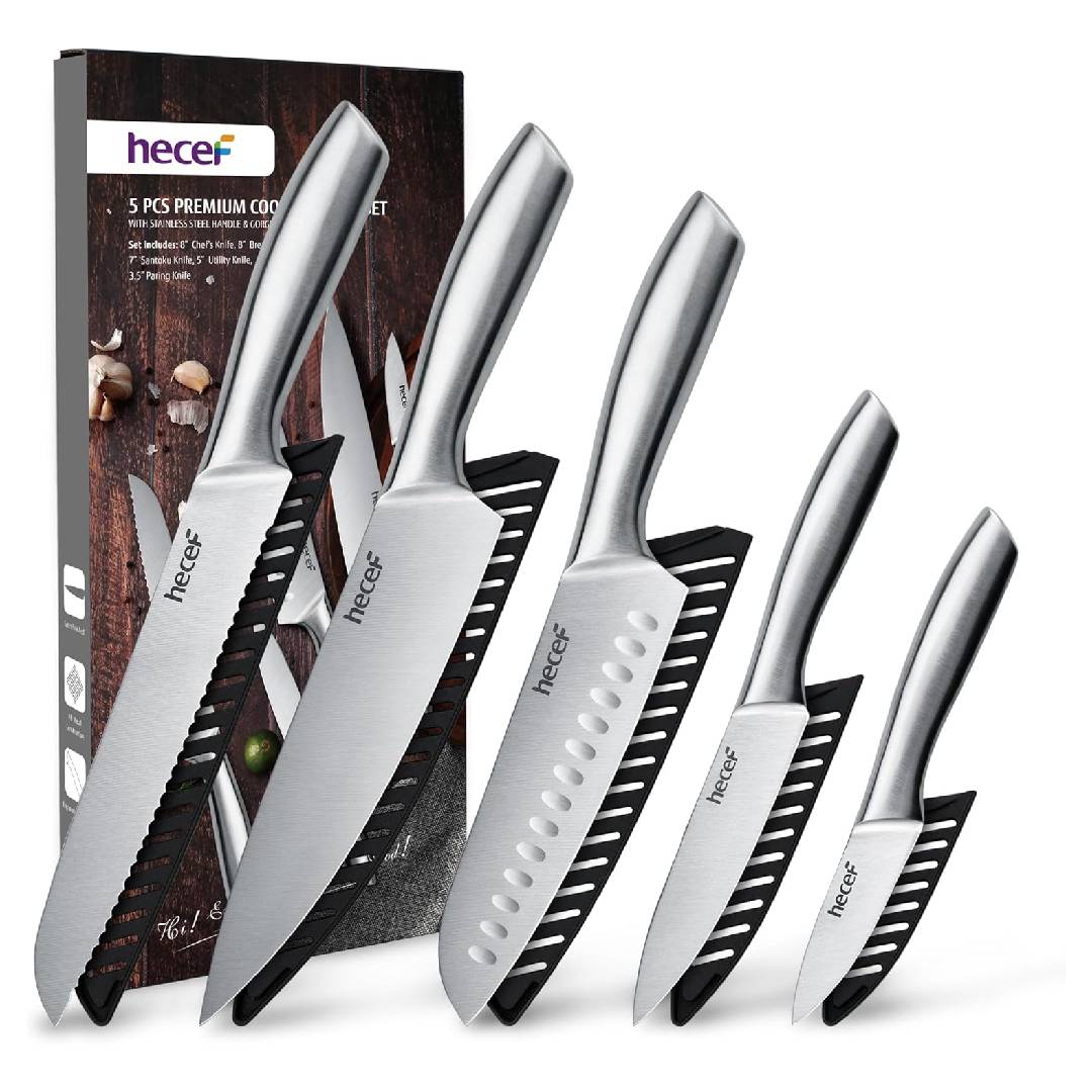 hecef 5 Piece Kitchen Knives Professional