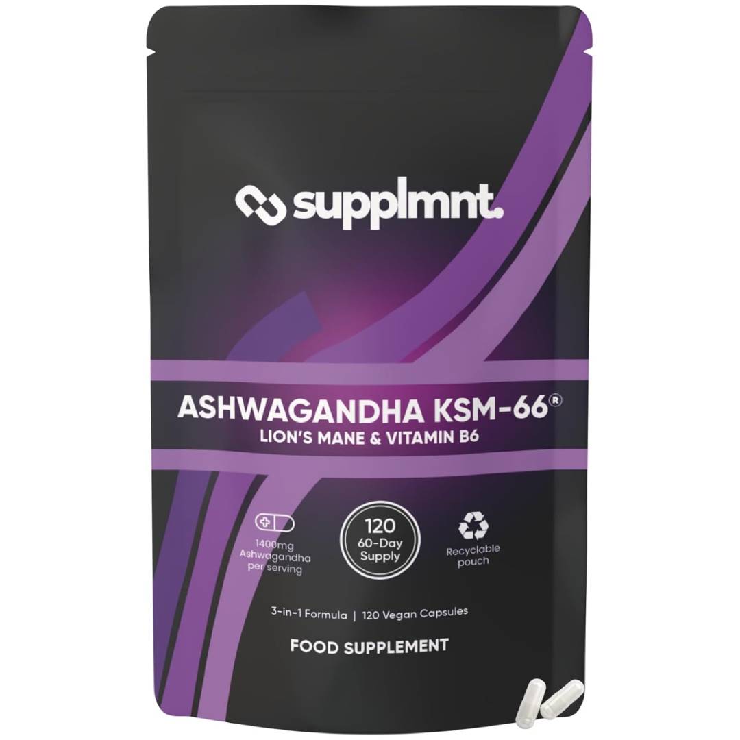 supplmnt Ashwagandha KSM-66 Lion's Mane Vitamin B6