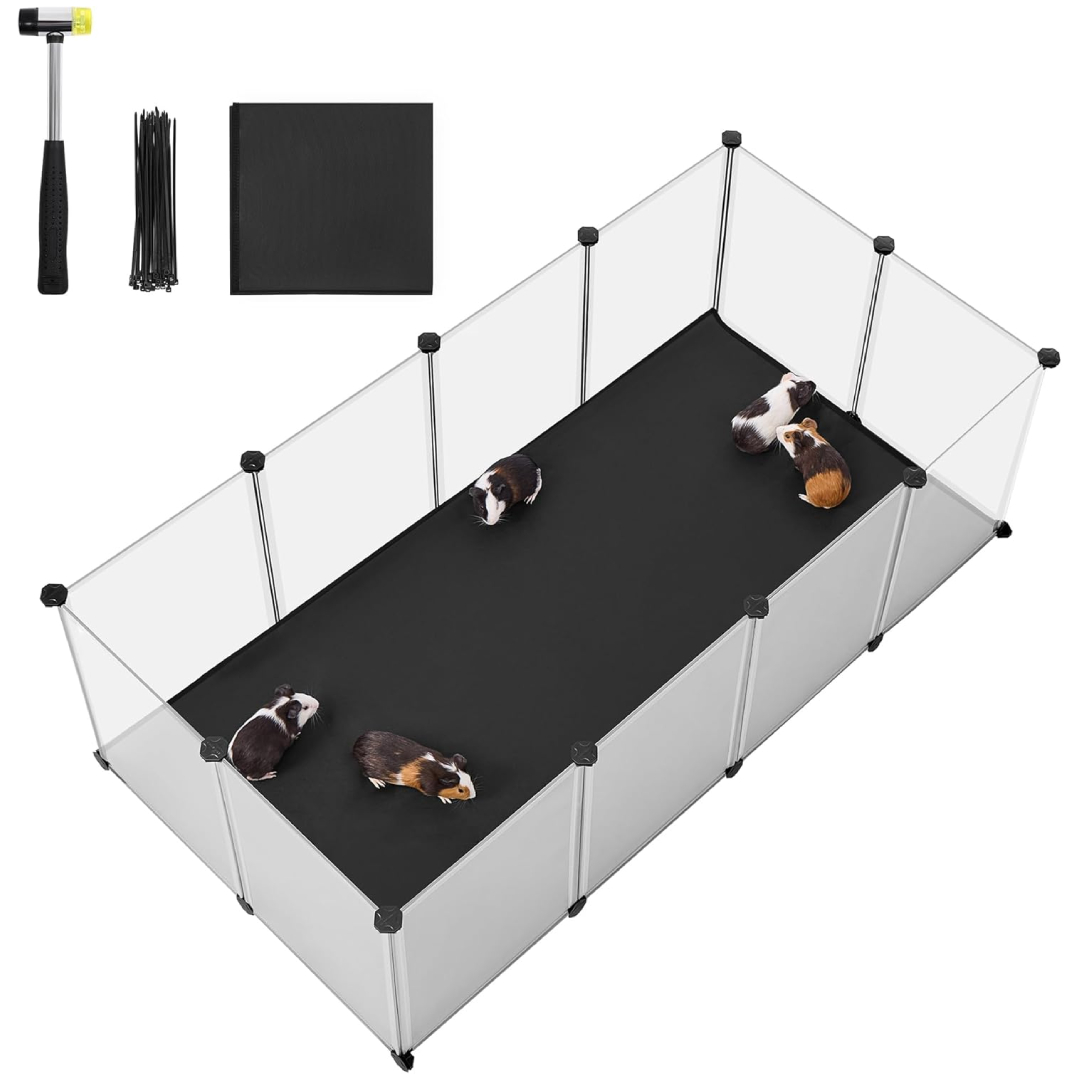 SONGMICS Pet Playpen with Floor waterproof mat small animal