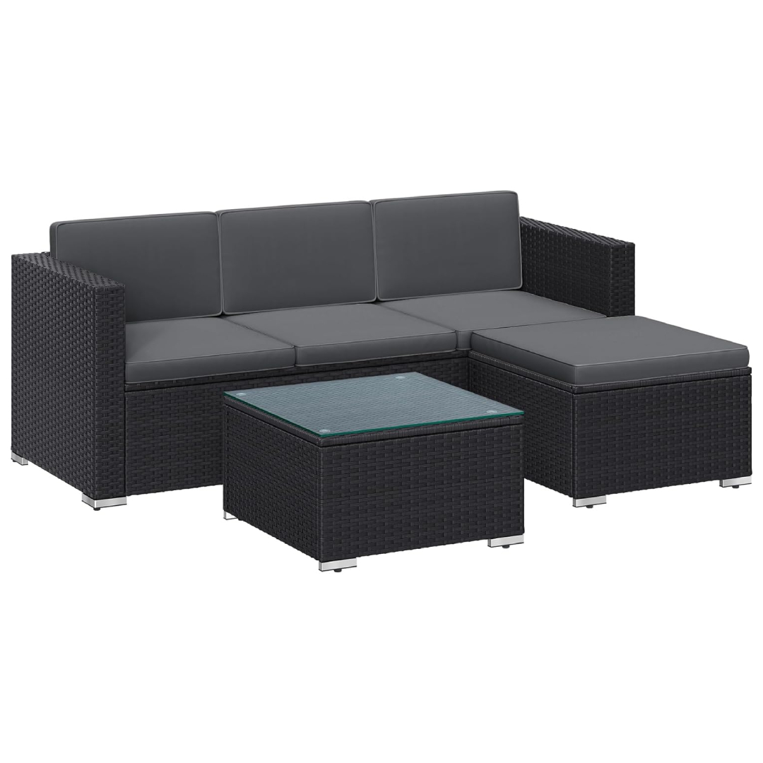 SONGMICS Garden Furniture Set PE Poly Rattan