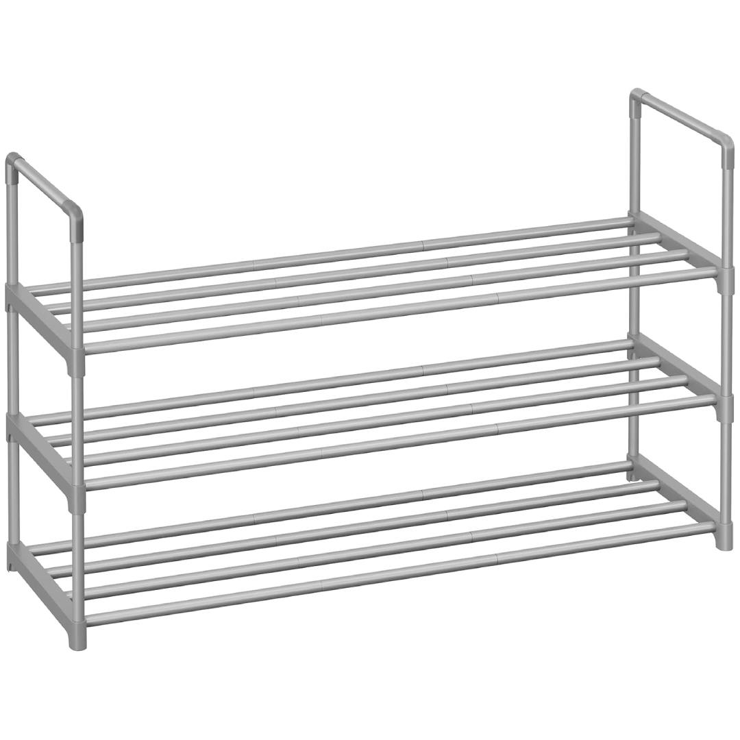 SONGMICS 3-Tier Shoe Rack Metal Storage Organiser