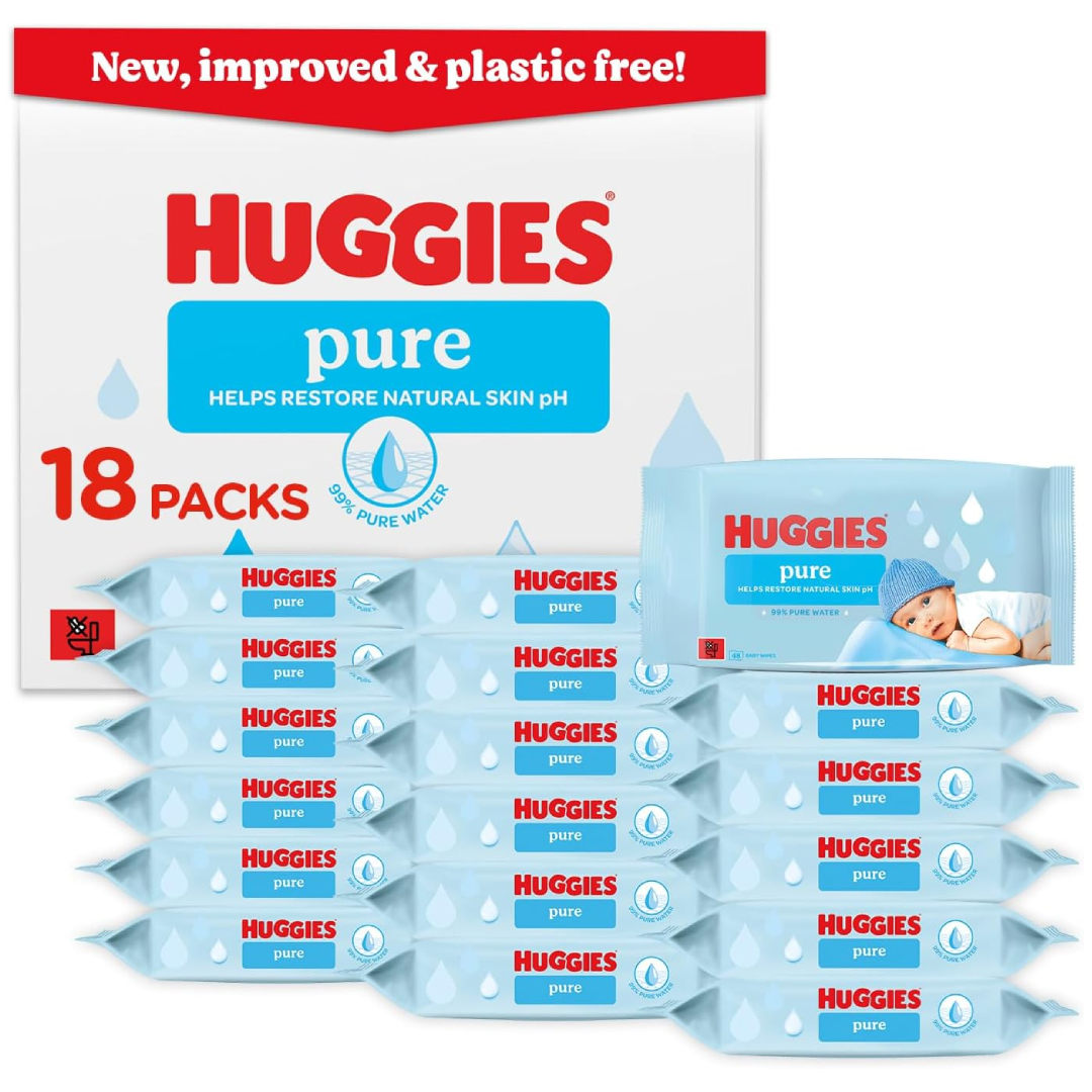 Huggies Pure Plastic Free Baby Wipes Bulk Pack