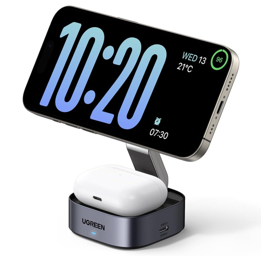 UGREEN MagFlow Wireless Charger 2 in 1 magnetic charging station