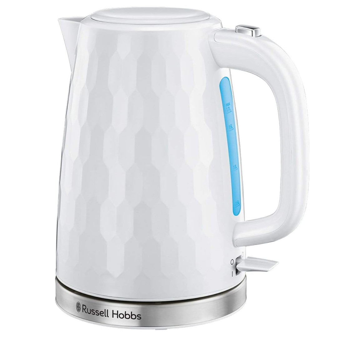 Russell Hobbs Honeycomb 1.7L Cordless Electric Kettle White
