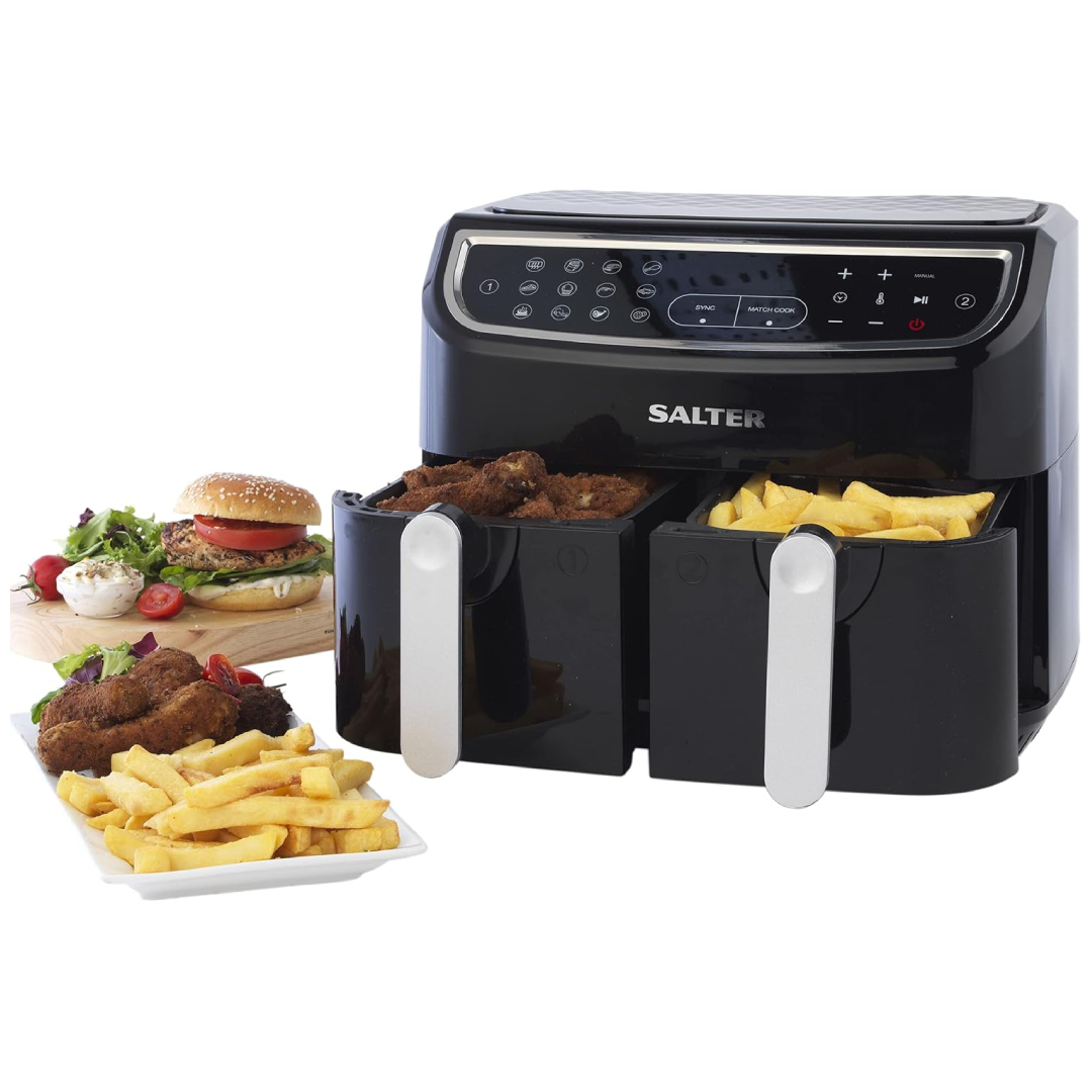 Salter EK4548 Dual Air Fryer 8.2L double drawer non-stick