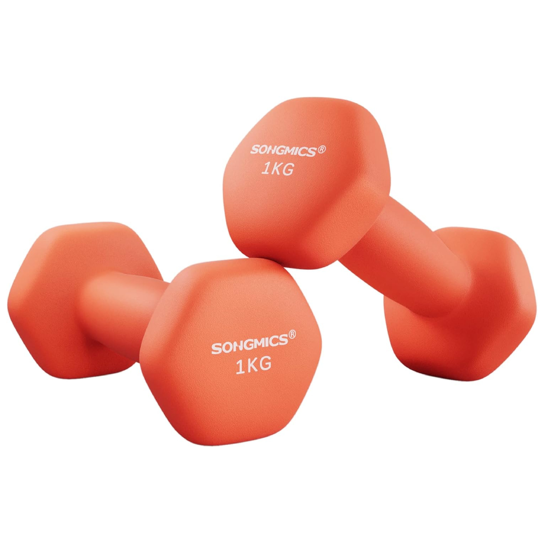 SONGMICS Dumbbells 2 x 1kg Papaya Orange SYL902O01