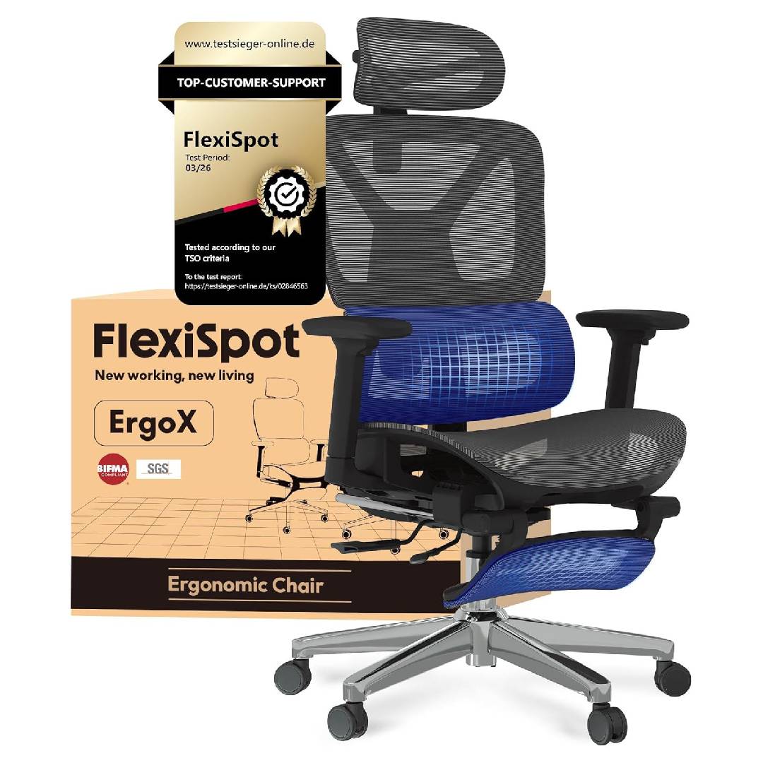 FlexiSpot ErgoX Ergonomic Office Chair with Footrest