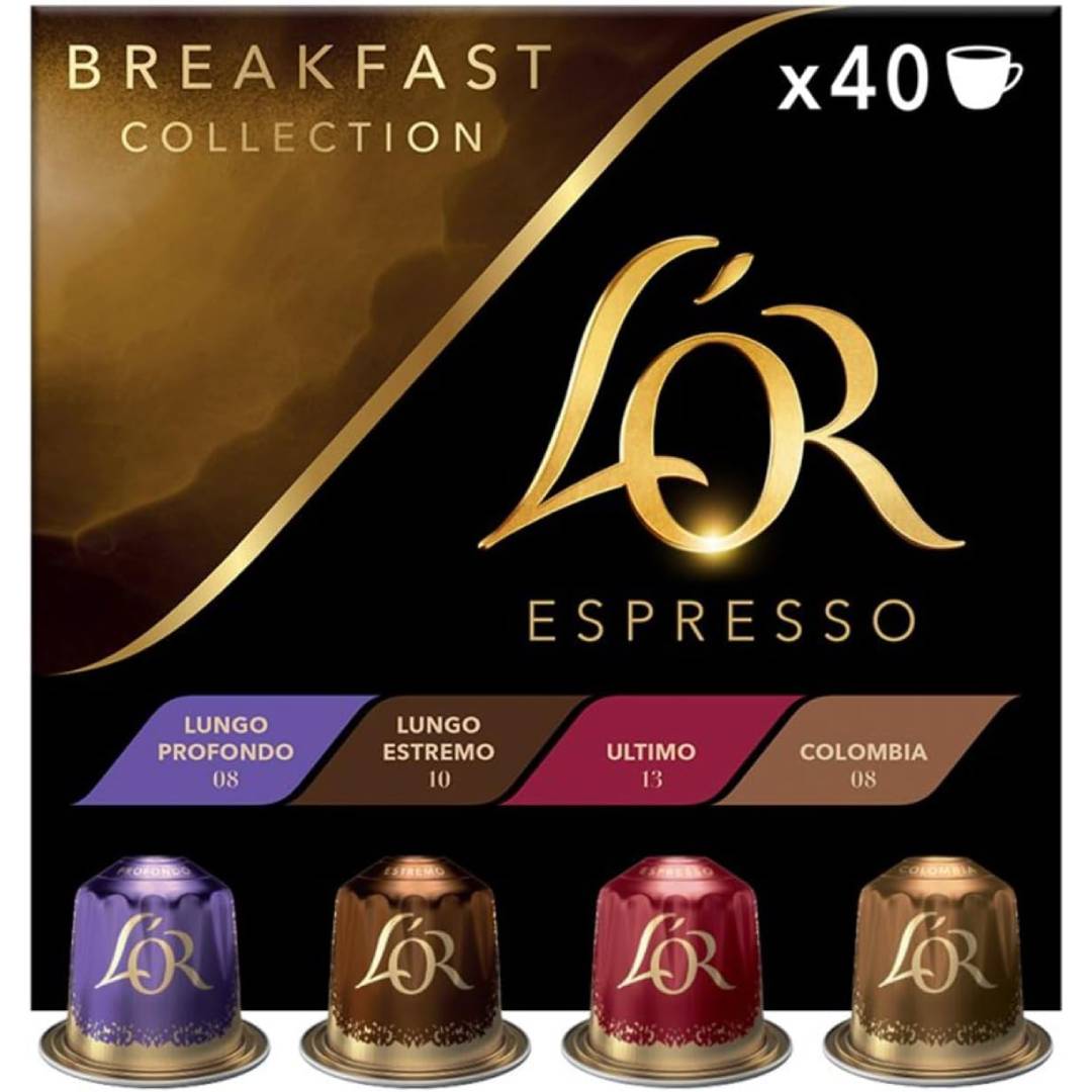 L'OR Espresso Breakfast Collection 40PK (Pack of 1, Total 40 Capsules)