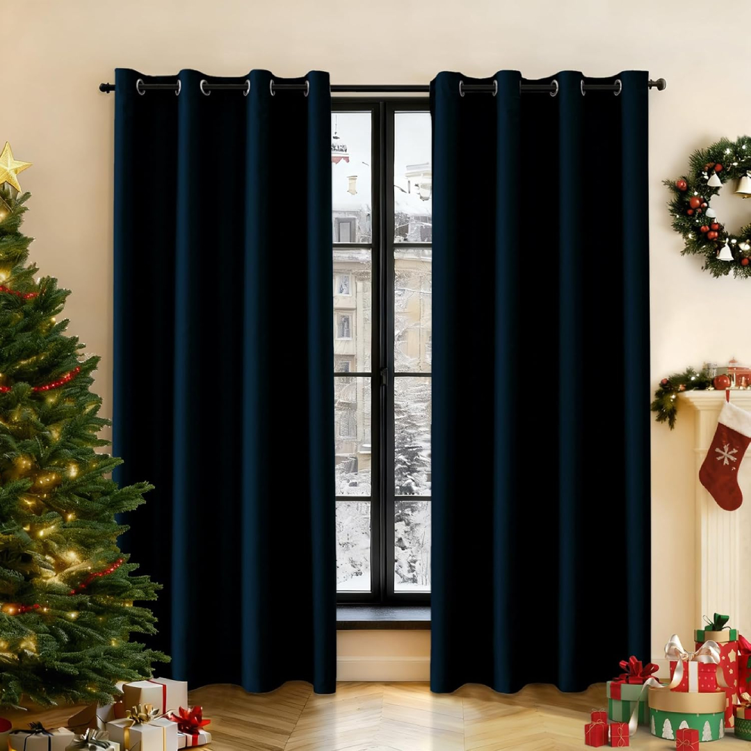 Ystyle indoor blackout curtains navy 140x300
