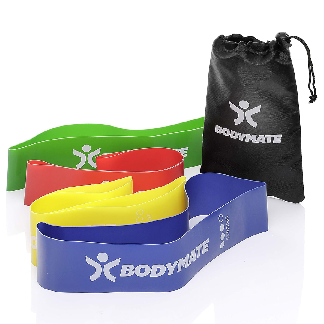 BODYMATE set of 4 fitness loop bands