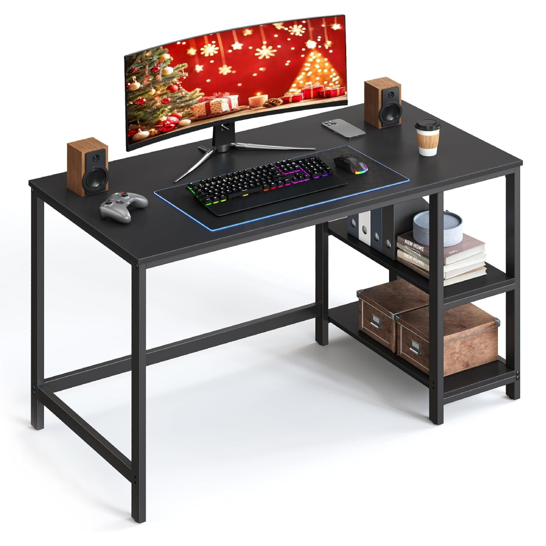 VASAGLE computer desk with 2 shelves
