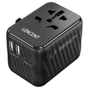 LENCENT universal travel power adapter 3 USB C