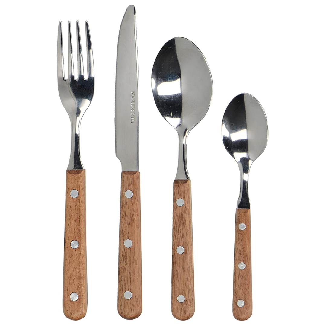 Mikasa Drift wooden handle cutlery set