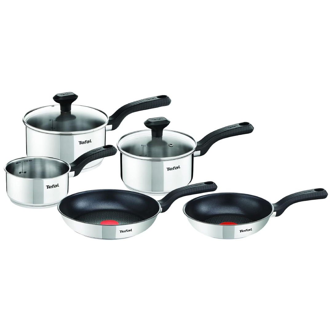 Tefal Comfort Max 5 piece stainless steel pan set