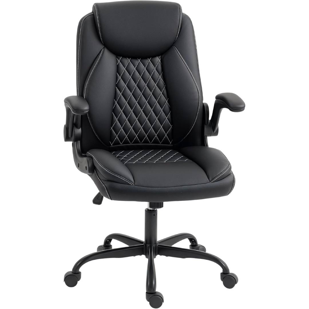 HOMCOM Executive Office Chair with Flip-Up Armrests