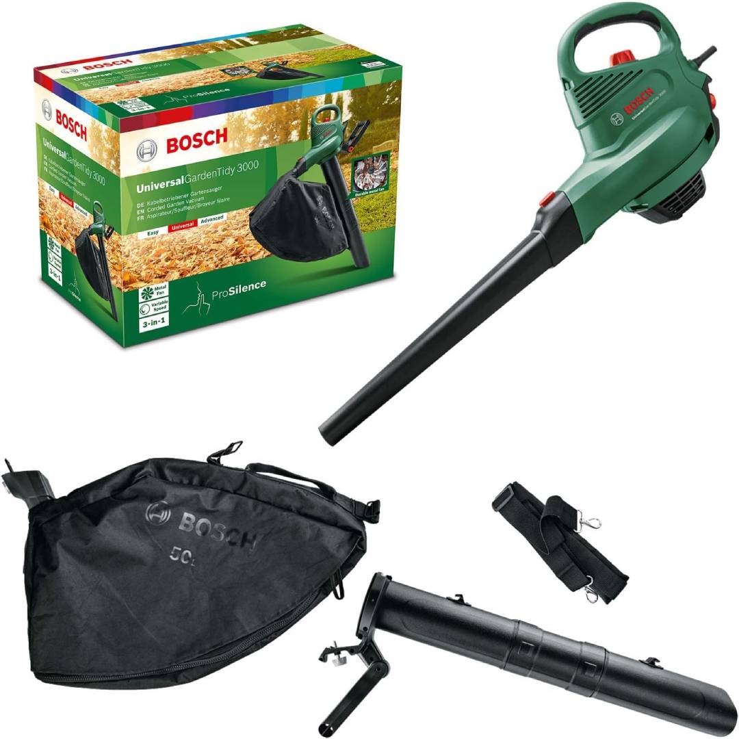 Bosch 06008B1071 Electric Leaf Blower and Vacuum UniversalGardenTidy 3000