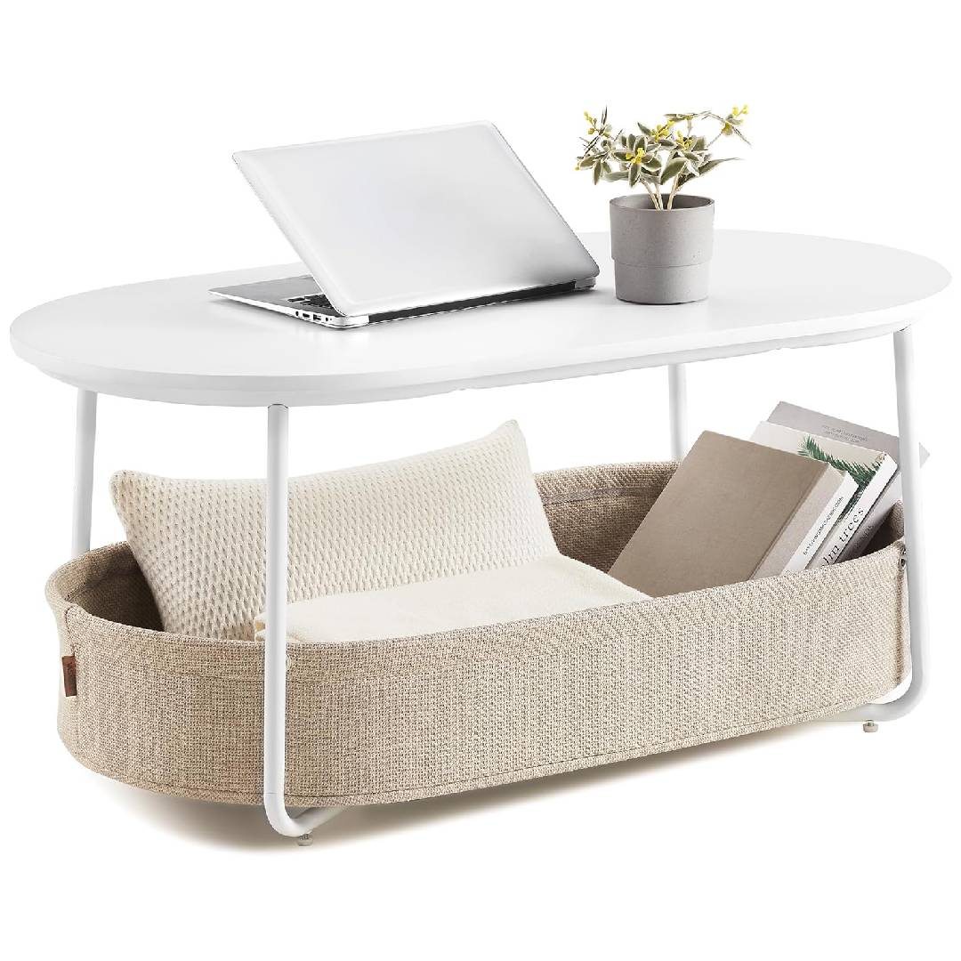 VASAGLE Oval Coffee Table