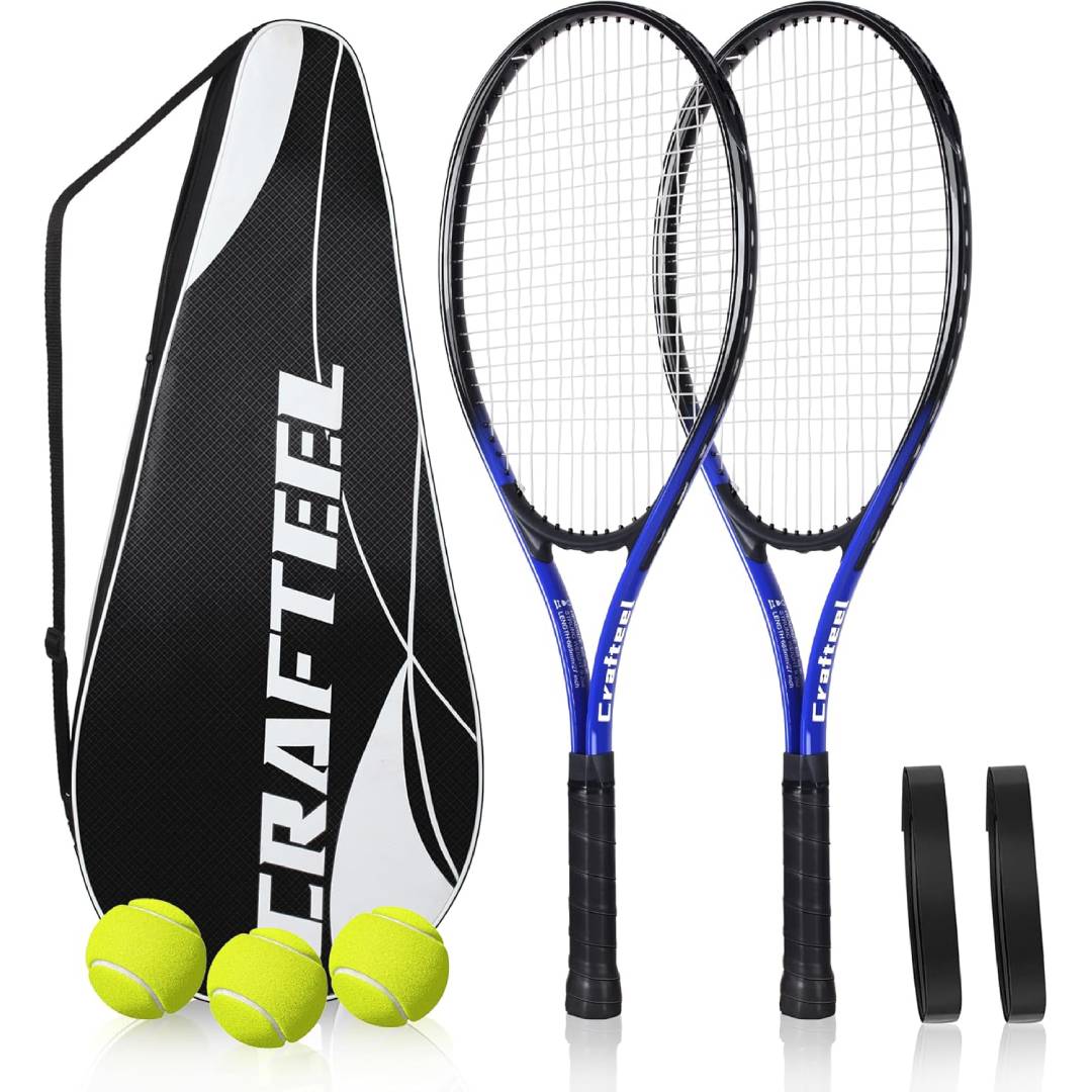 Tennis Rackets Set of 2, Family Beginner 27 Inch