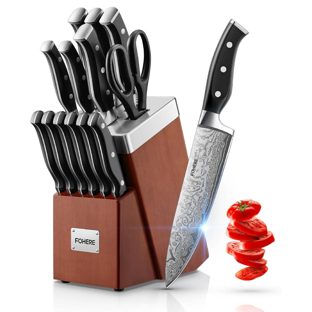 FOHERE 14-Piece Kitchen Knife Set
