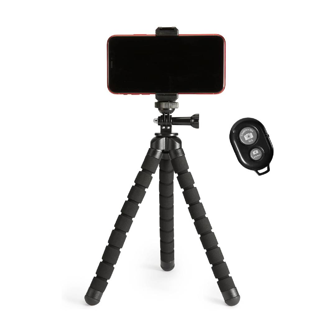 Amazon Basics Portable and Flexible Tripod with Wireless Remote and Smartphone Clamp