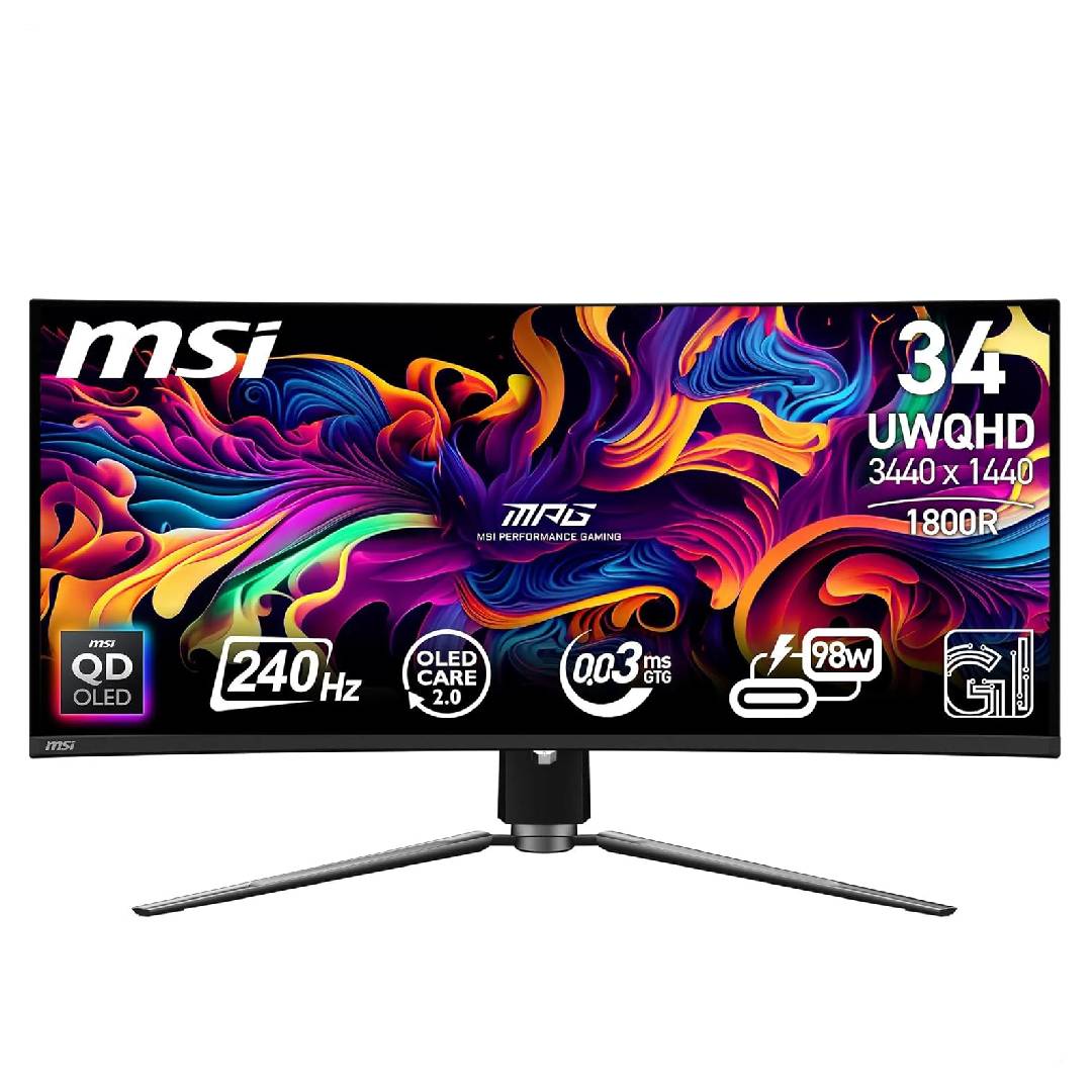 MSI MPG 341CQPX QD-OLED 34 Inch UWQHD Curved Gaming Monitor