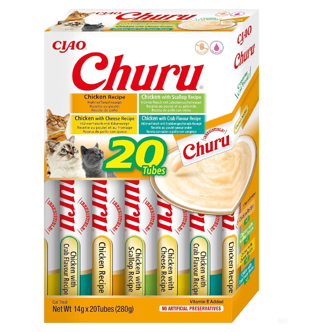 INABA Churu by Cat Treat-Chicken Variety Box-1 Pack (20 x 14g Total)280gm