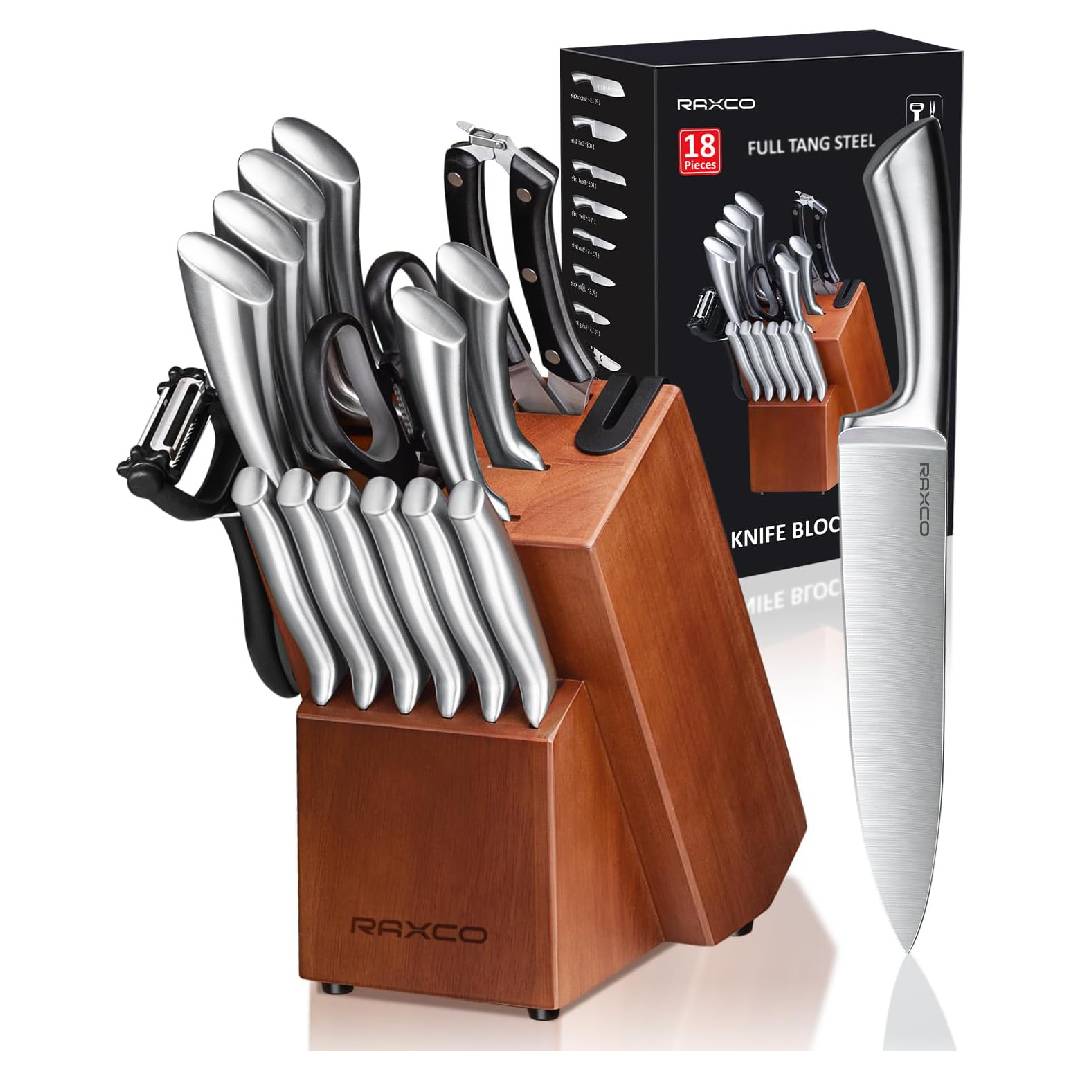 RAXCO 18-Piece Stainless Steel Kitchen Knife Set
