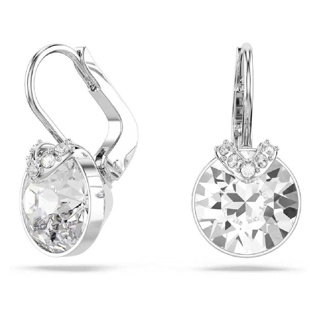Swarovski Bella Collection Drop Earrings • Rhodium Plated White