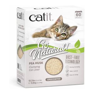 Catit Go Natural Clumping Cat Litter, Pea Husks, 2x2.8kg (5.6kg)