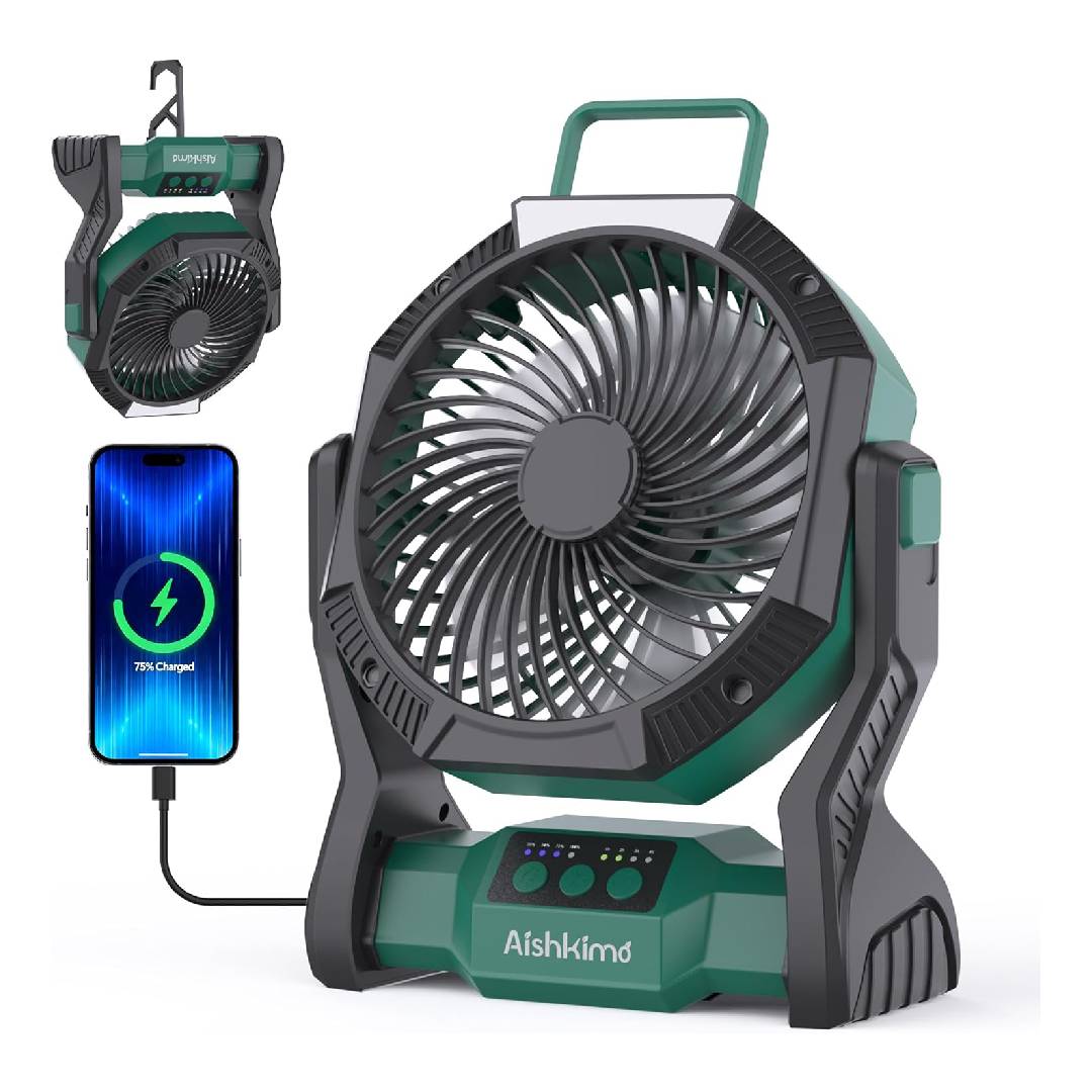 Portable Camping Fan with LED Light